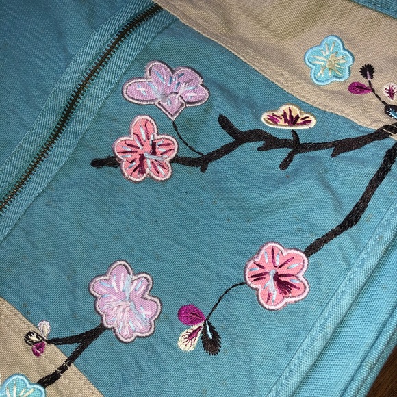 Boho Flower Embroidered Messenger Bag - Picture 2 of 8